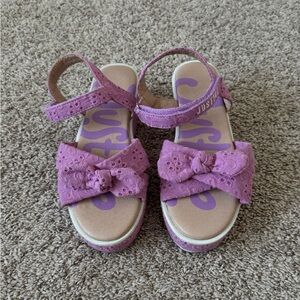 Justice Wedge heel Sandals Lavender Cushioned Footbed Big Girls Size 3